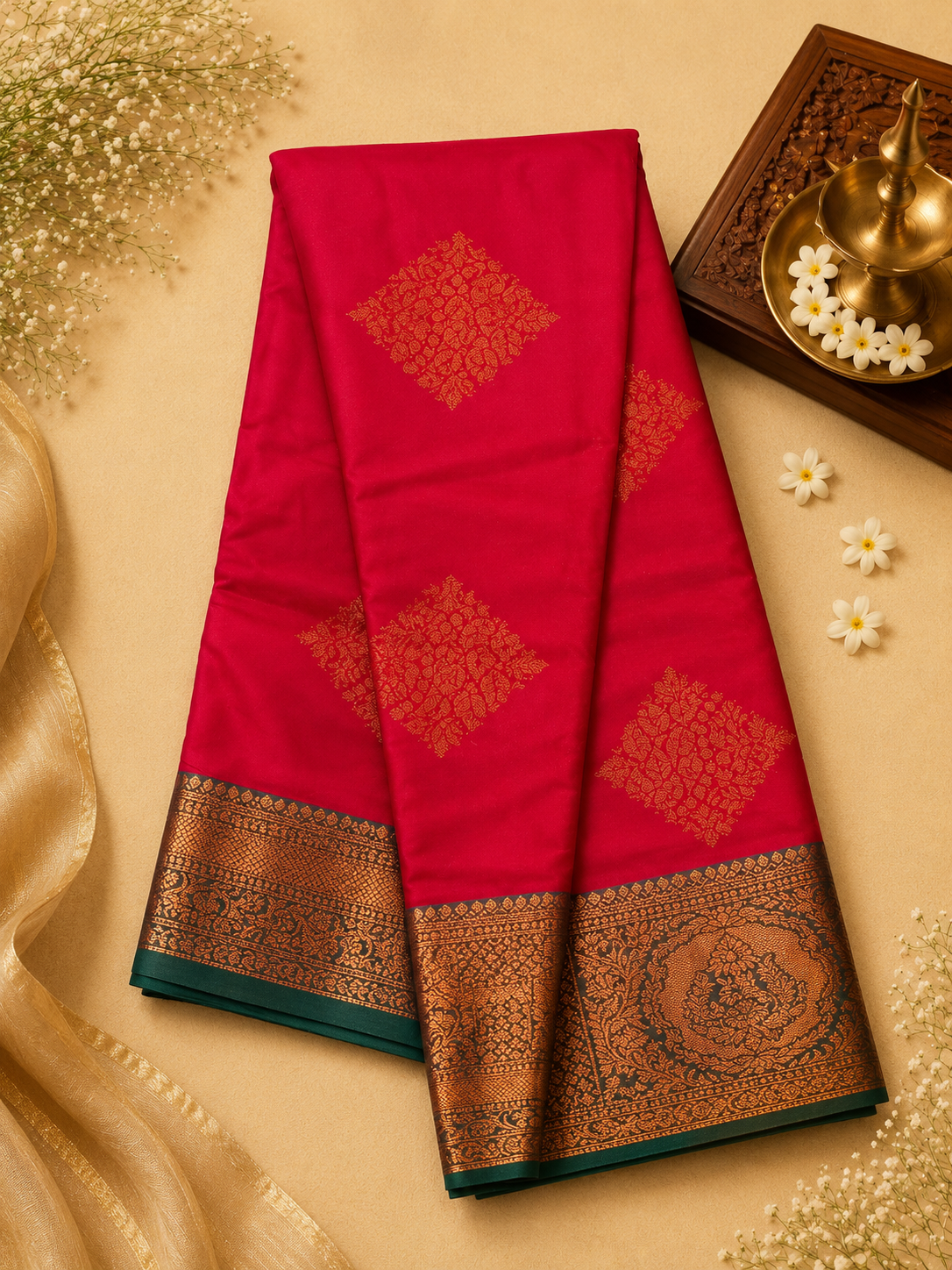 Rani Pink Soft Pattu Silk Saree with Blouse