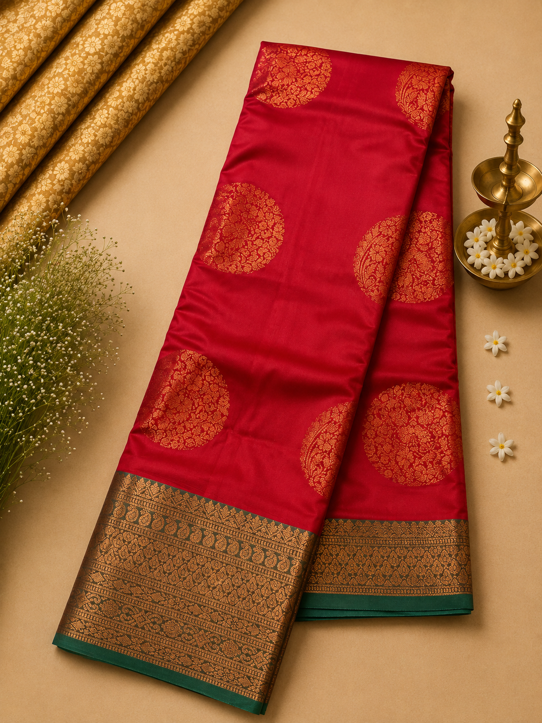 Rani Pink Soft Pattu Silk Saree with Traditional Zari Border & Blouse