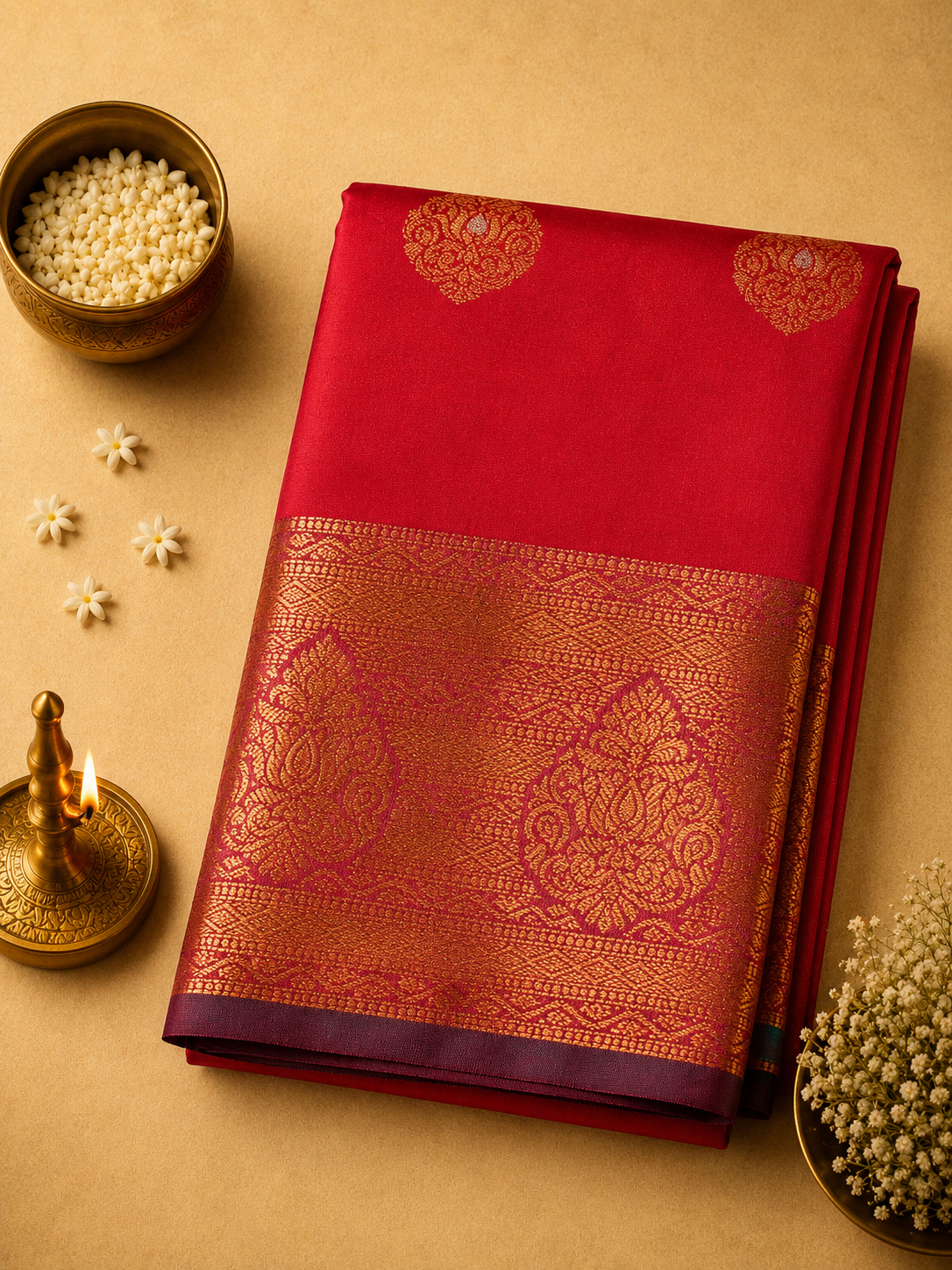 Rani Pink Kashmiri Silk Saree with Rich Border