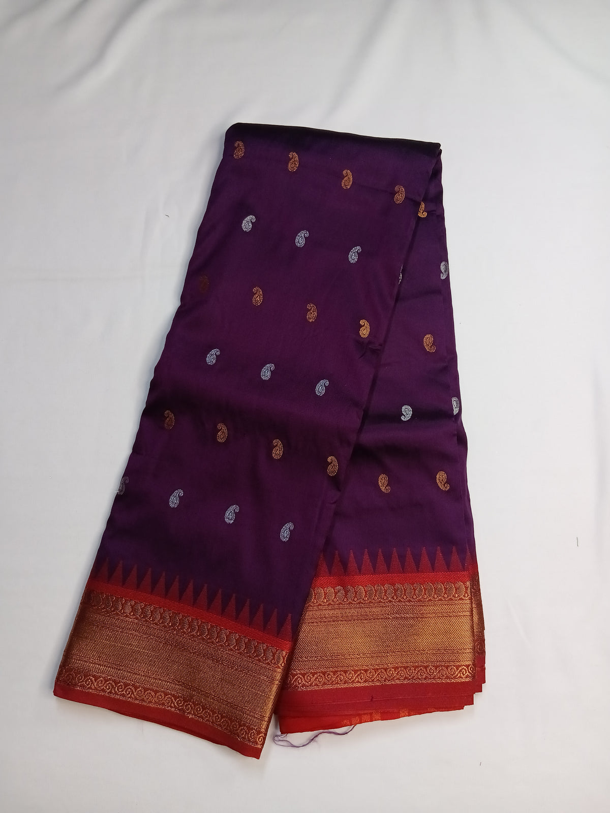 Deep Purple Dhansahree Paithani Silk Saree