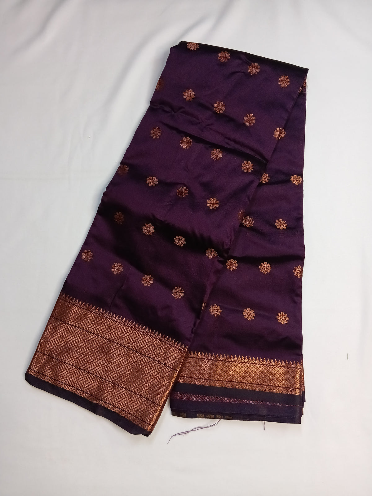 Deep Purple Trisha Silk Saree with Floral Butta Design