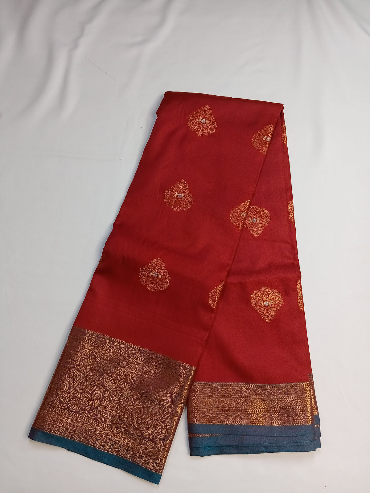 Maroon Red Kashmiri Silk Saree with Rich Border
