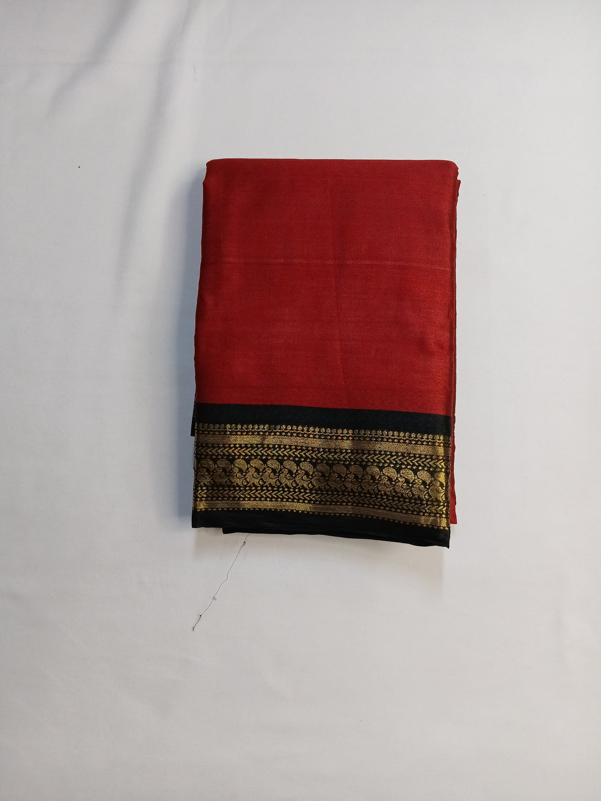 Brick Red Kalyani Plain Art Silk Saree