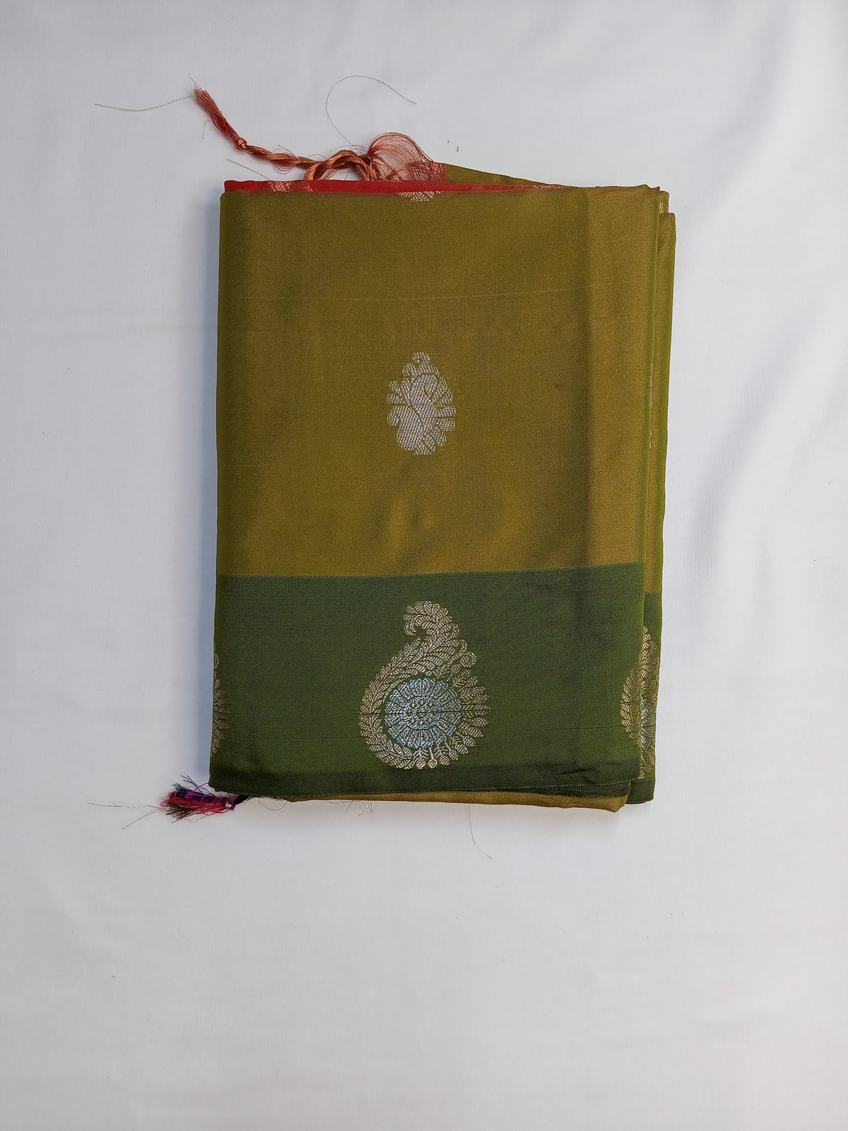 Olive Green Shakil Purva Silk Saree