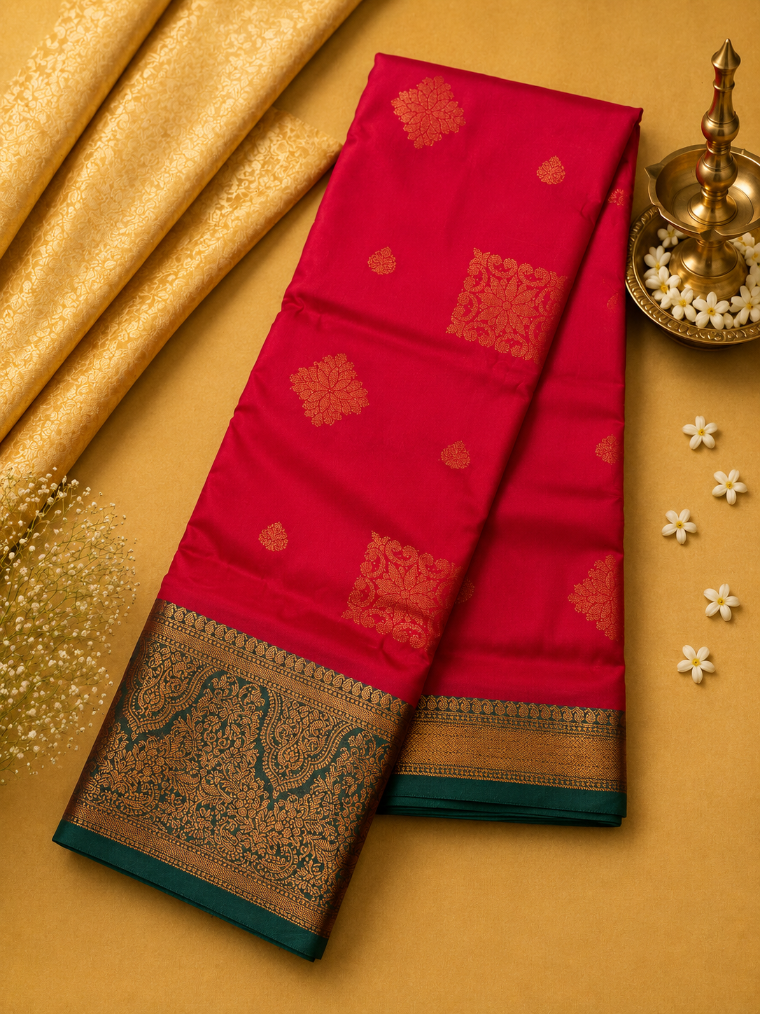 Rani Pink Soft Pattu Silk Saree with Rich Zari Border & Blouse