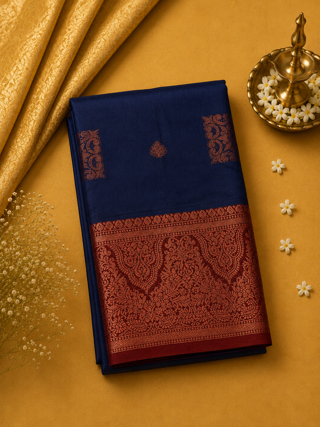 Turquoise Blue Soft Pattu Silk Saree with Rich Zari Border & Blouse