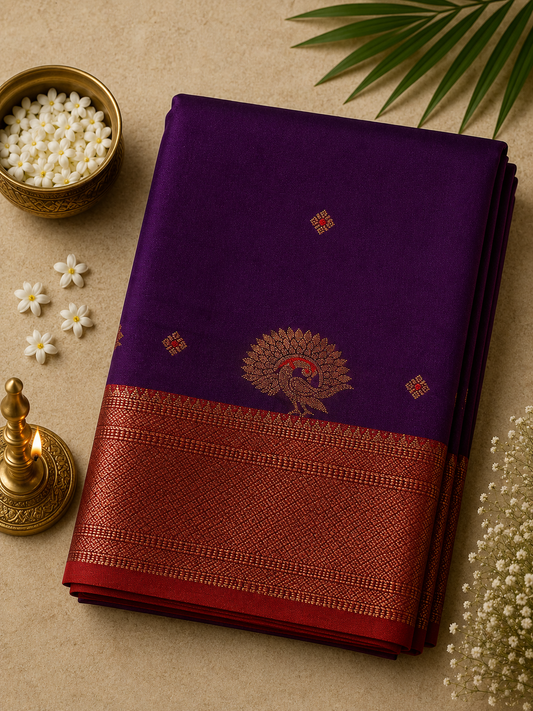 Deep Purple Manika Semi Silk Saree