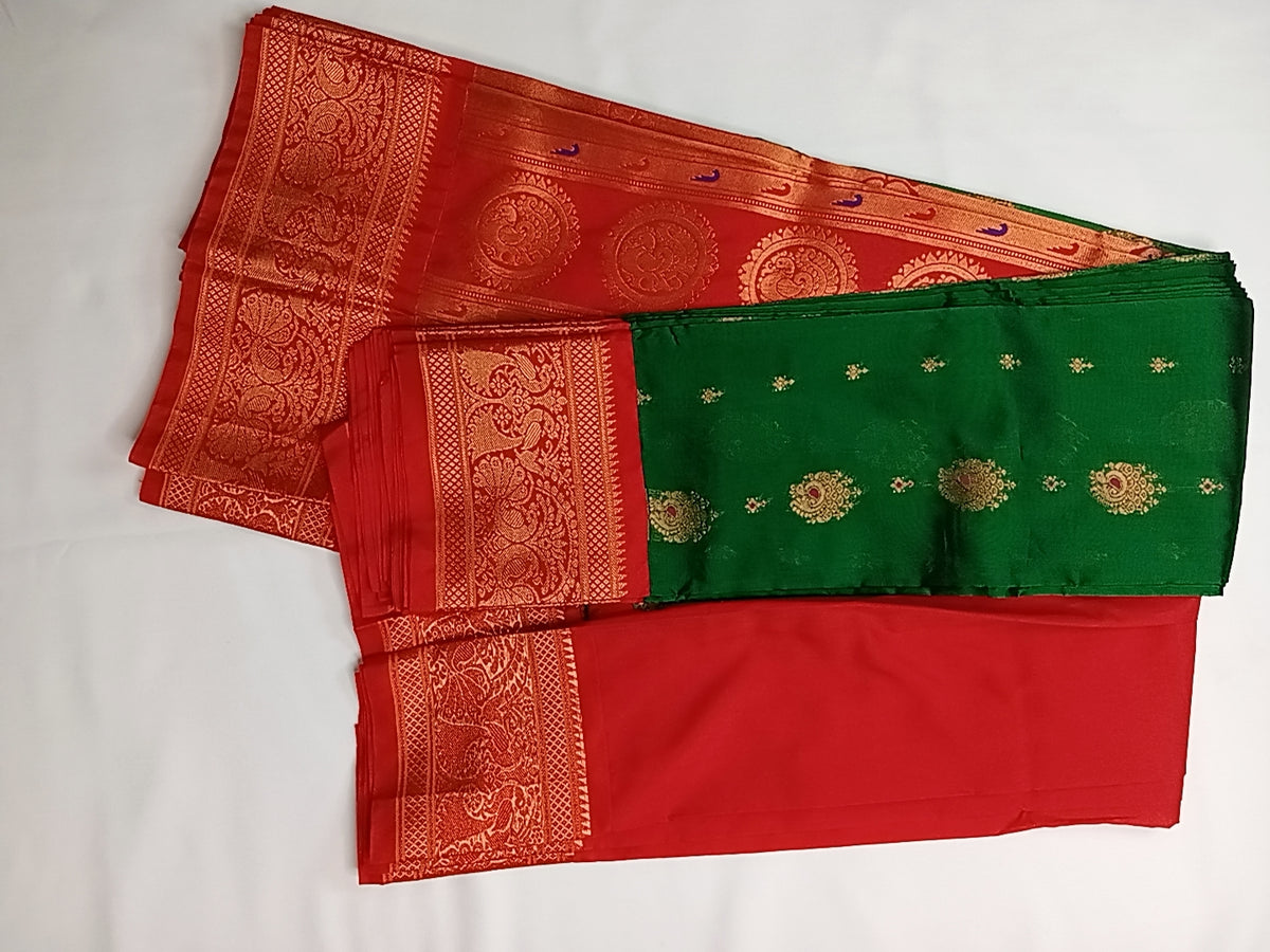 Elegant Green Paithani Saree with Rich Red Zari Pallu