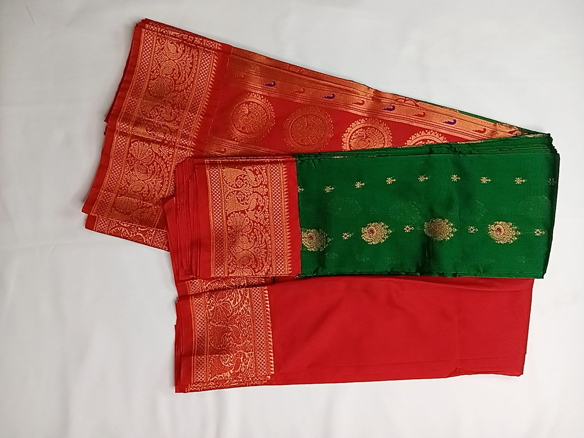 Elegant Green Paithani Saree with Rich Red Zari Pallu