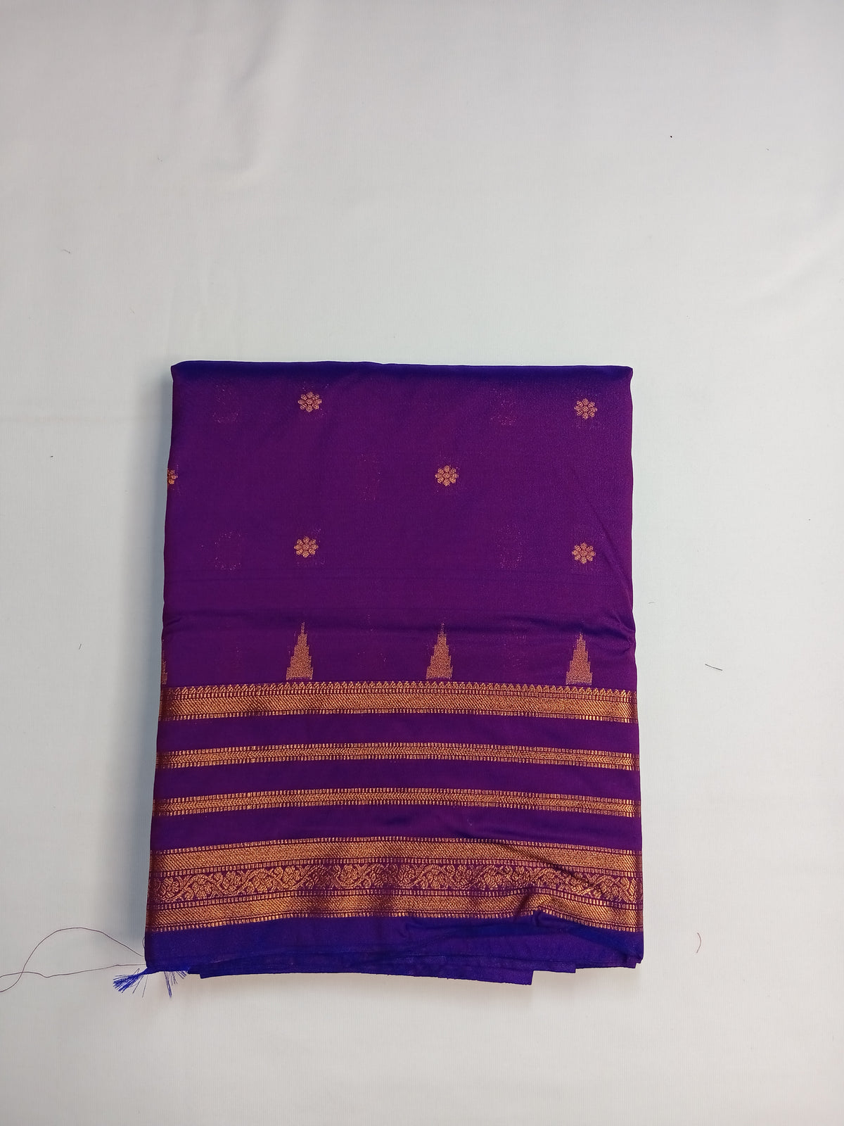 Purple Savitri Silk Temple Border Sarees
