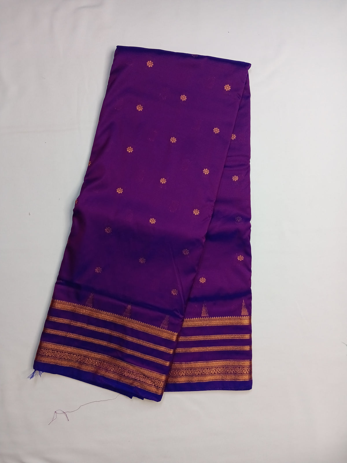 Purple Savitri Silk Temple Border Sarees
