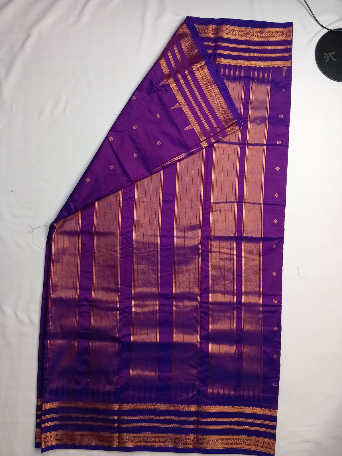 Purple Savitri Silk Temple Border Sarees