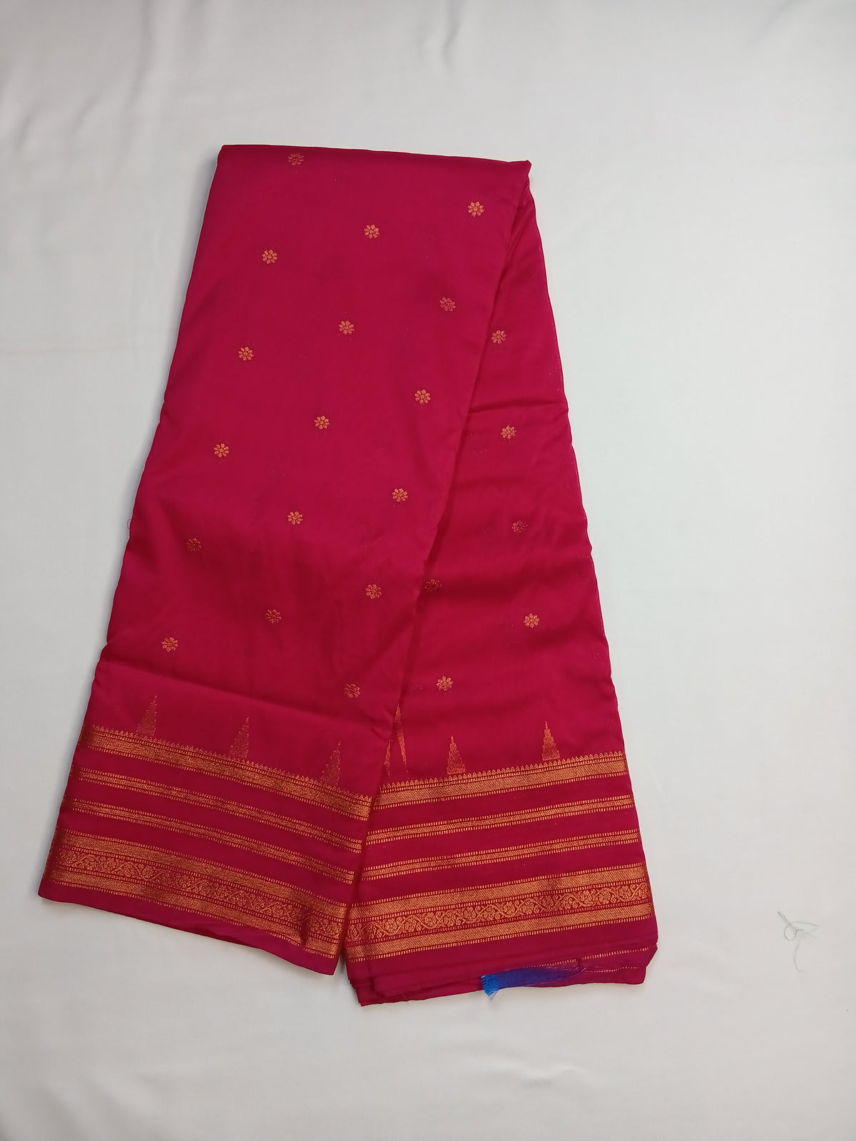 Magenta Pink Savitri Silk Temple Border Sarees