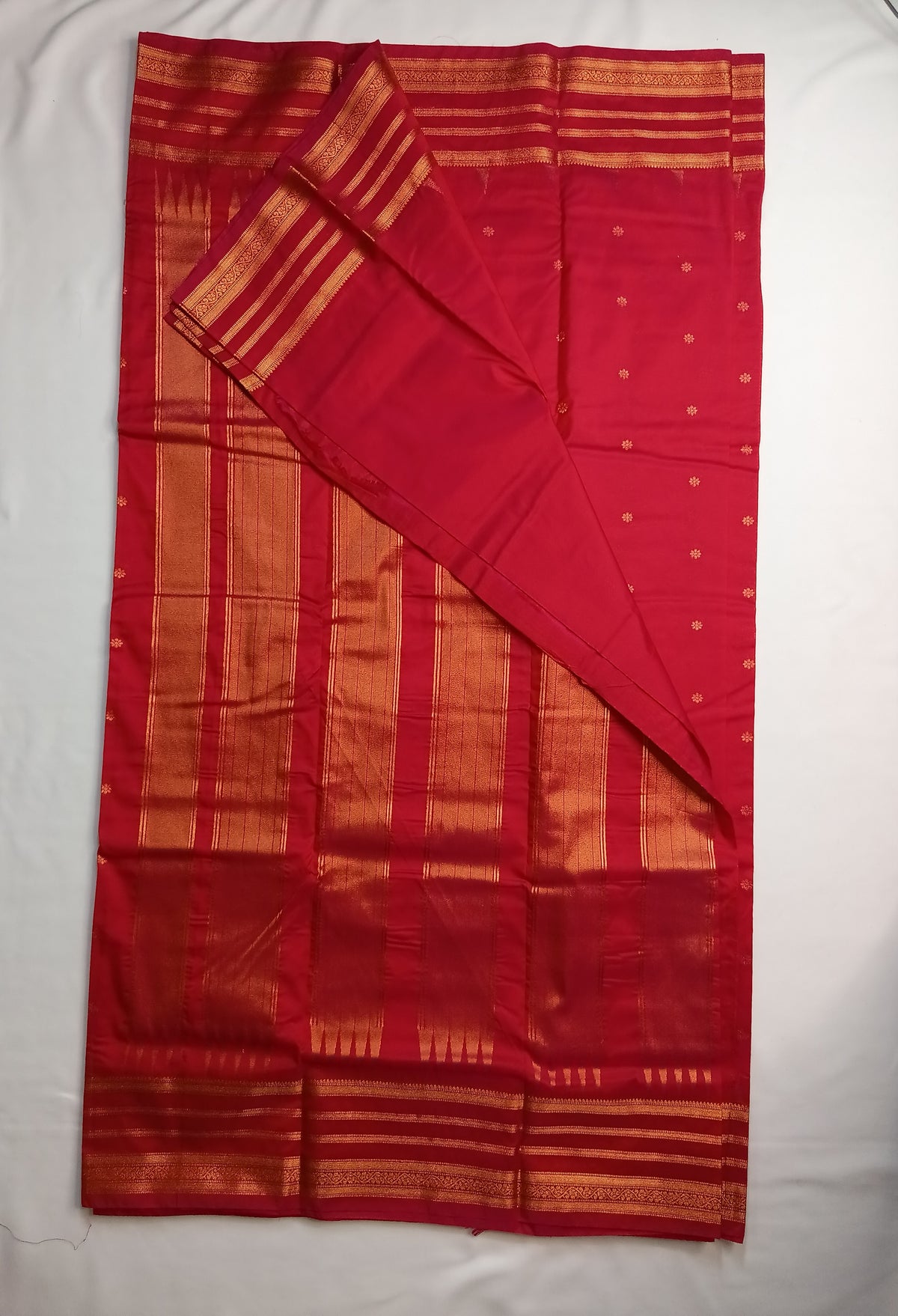 Rani Pink Savitri Silk Temple Border Sarees