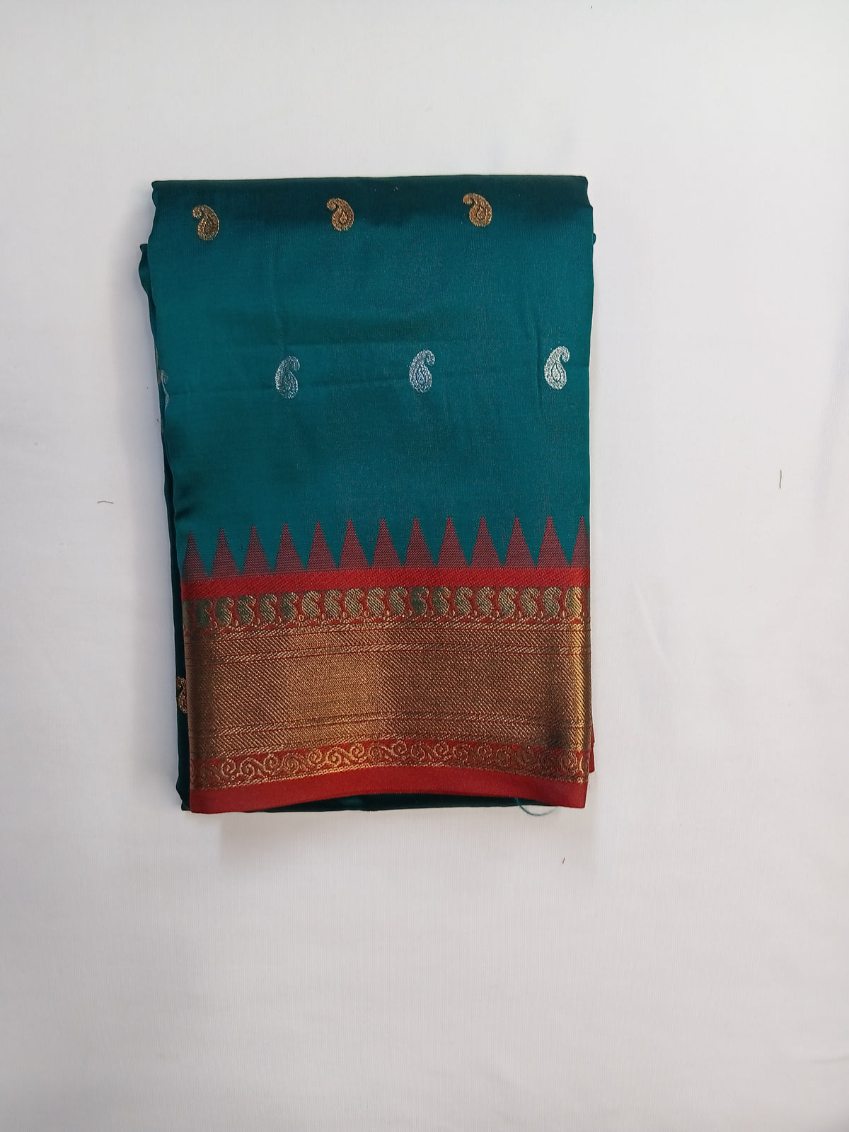 Teal Green Dhansahree Paithani Silk Saree