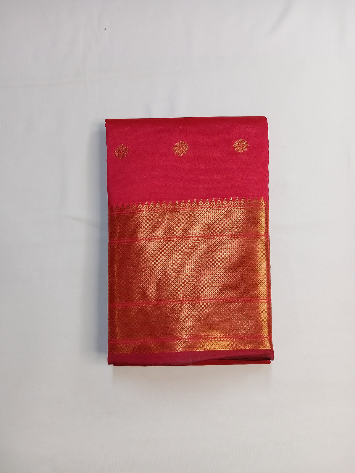Rani Pink Trisha Silk Saree with Floral Butta Design