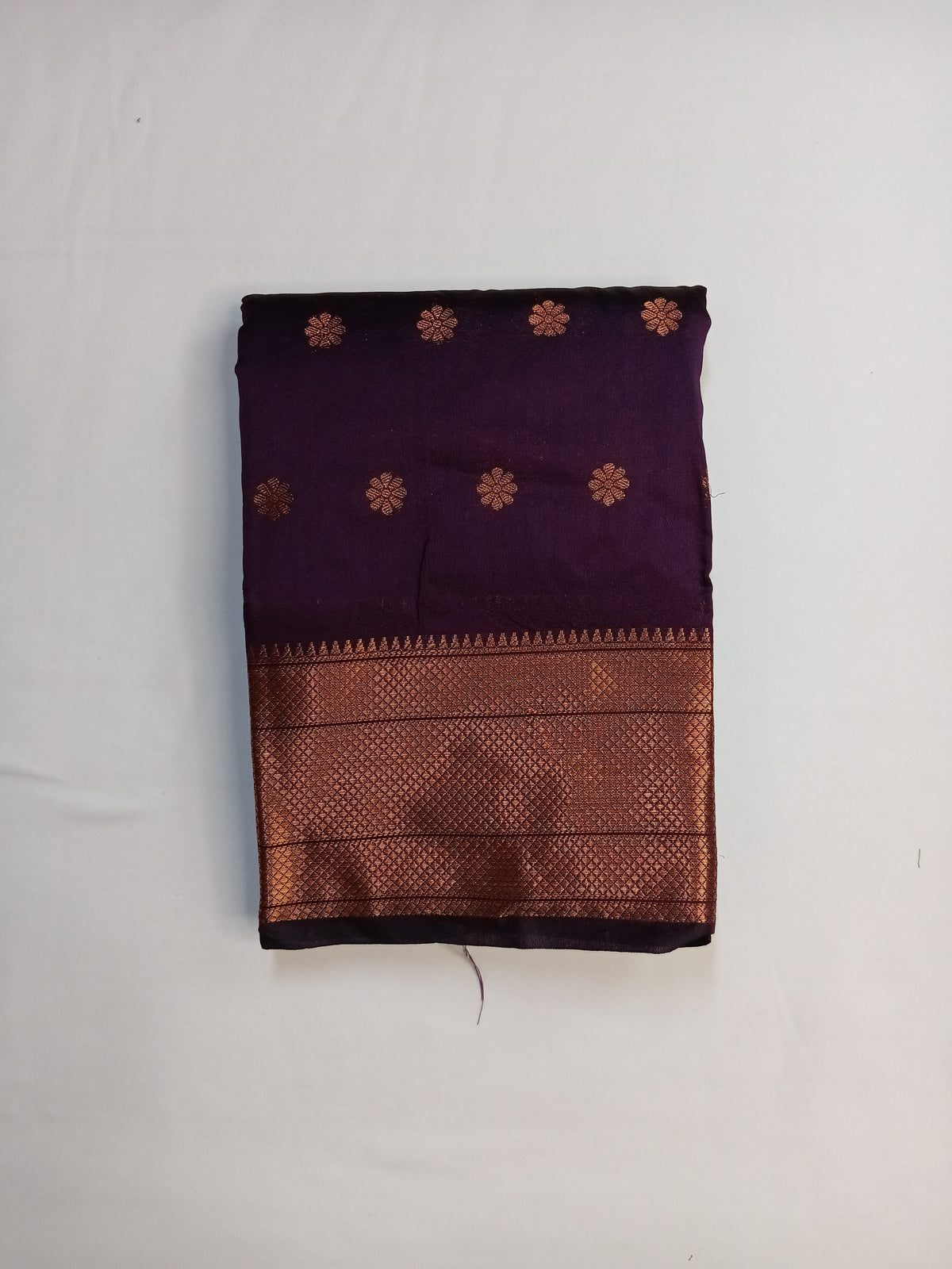 Deep Purple Trisha Silk Saree with Floral Butta Design