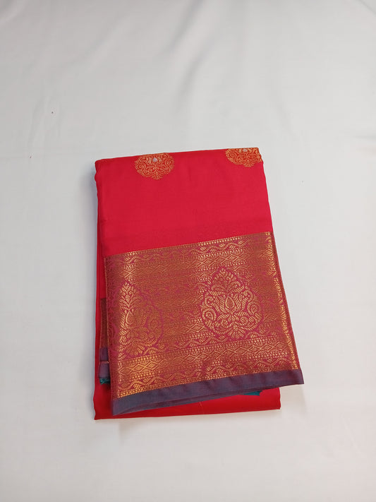 Rani Pink Kashmiri Silk Saree with Rich Border