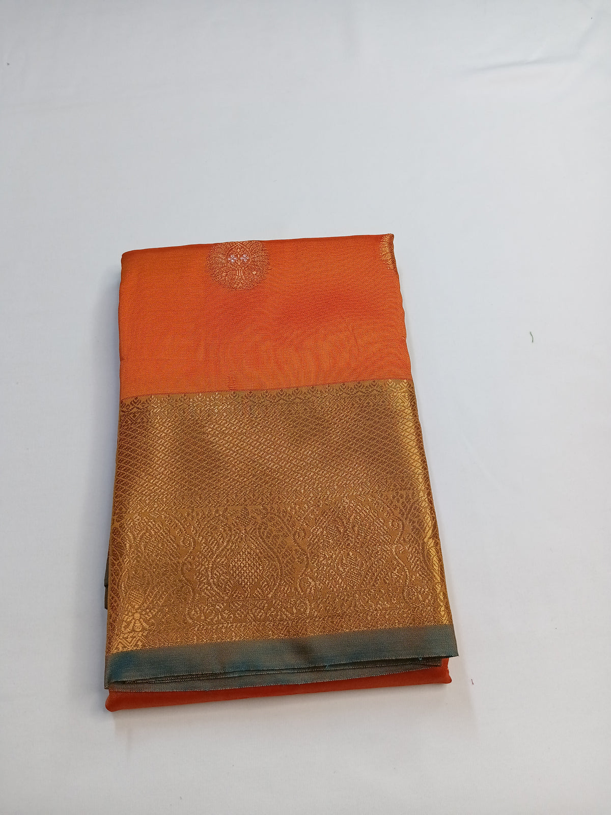 Orange Kashmiri Silk Saree with Rich Border