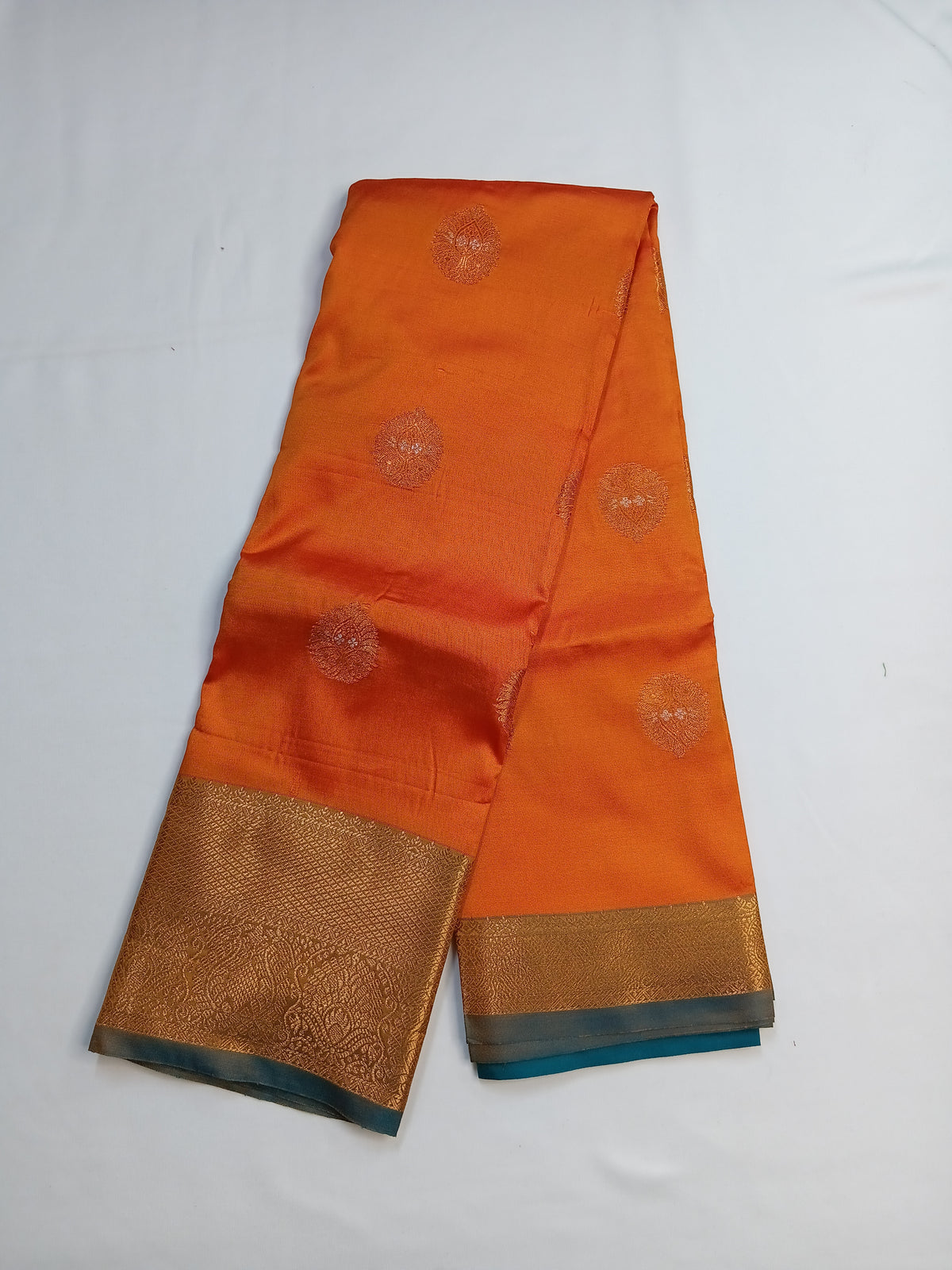 Orange Kashmiri Silk Saree with Rich Border