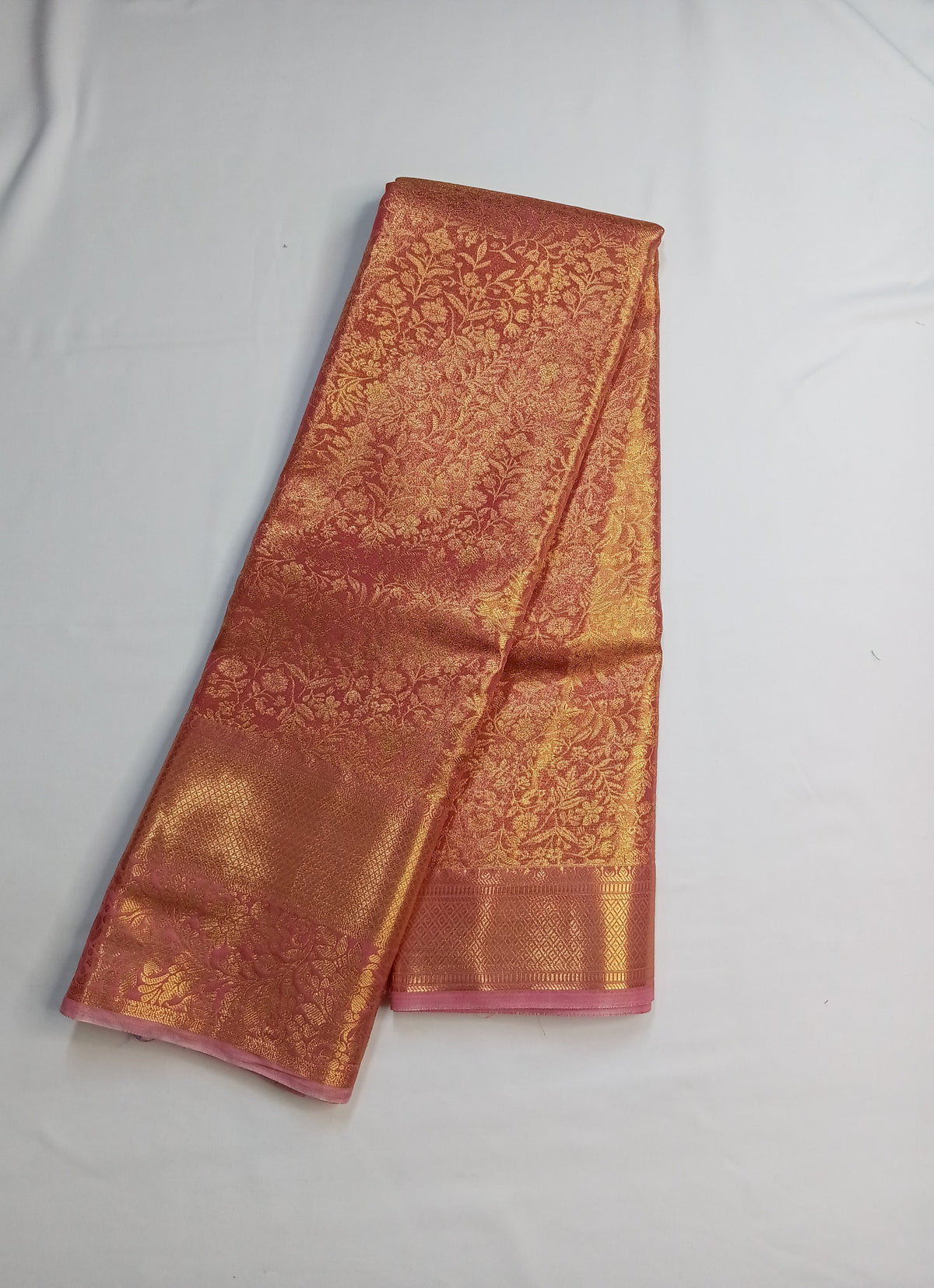 Dusty Rose Narayani Tissue Silk Saree