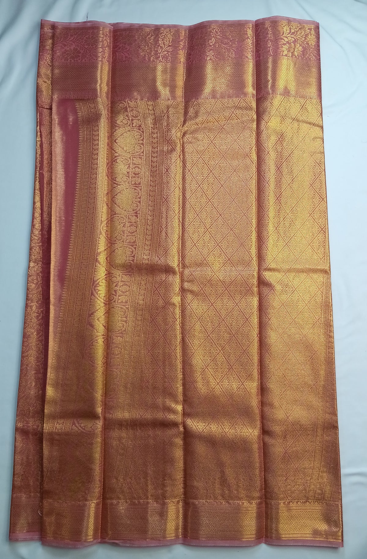 Dusty Rose Narayani Tissue Silk Saree