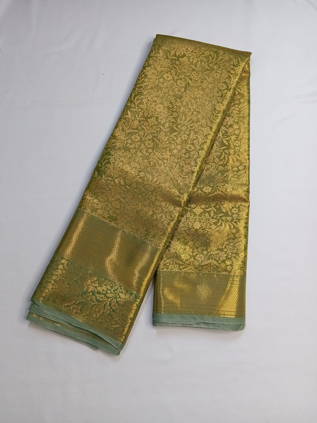 Olive Green Narayani Tissue Silk Saree