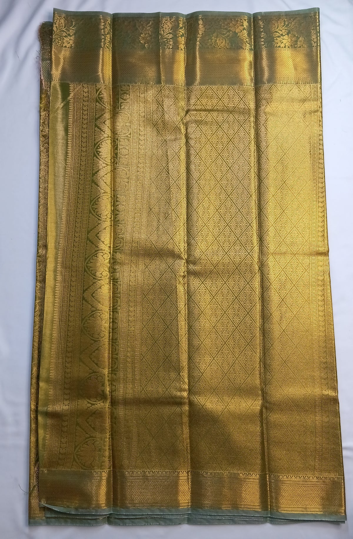 Olive Green Narayani Tissue Silk Saree
