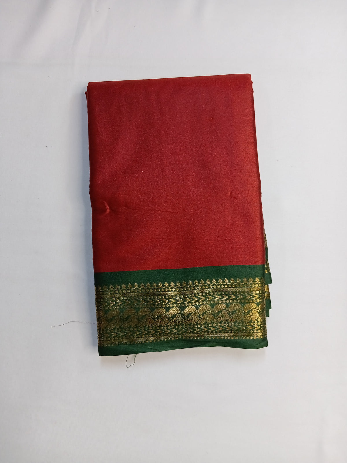 Coral Red Kalyani Plain Art Silk Saree