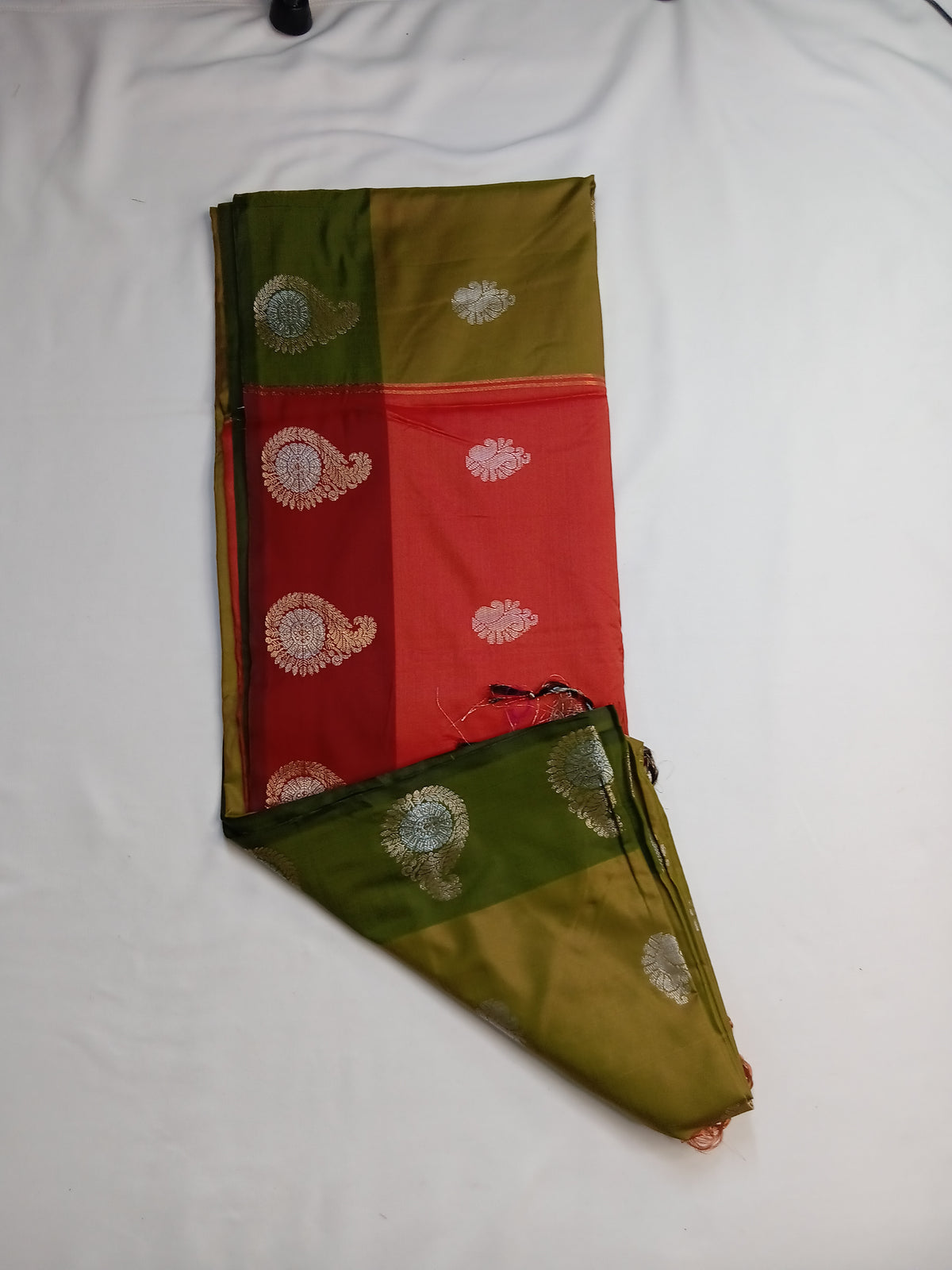 Olive Green Shakil Purva Silk Saree