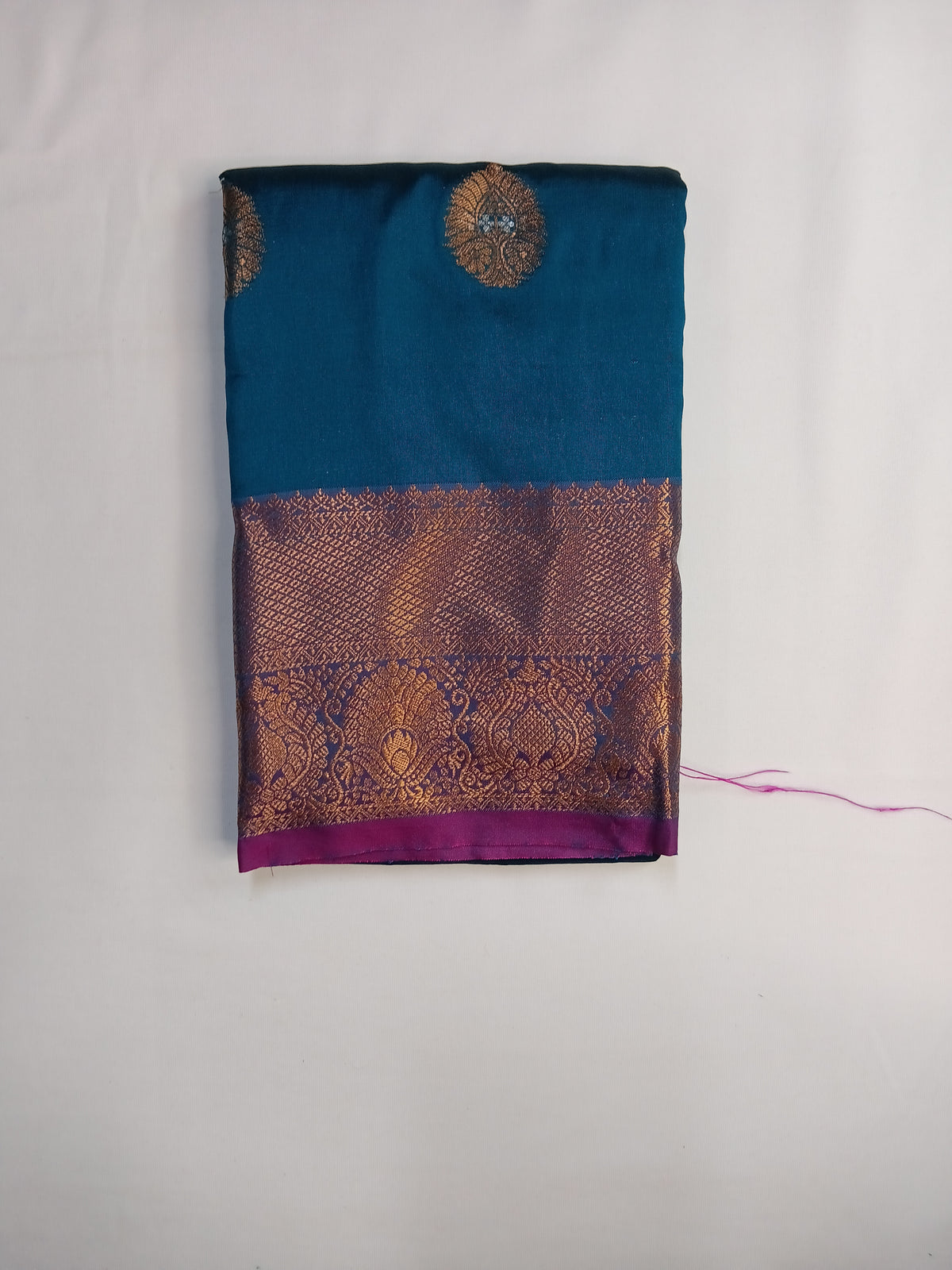 Teal Blue Kashmiri Silk Saree