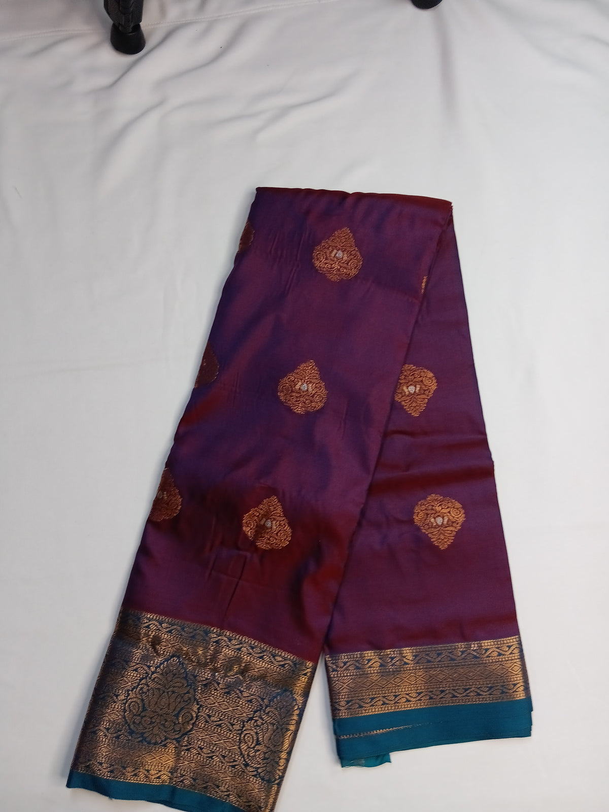 Wine Kashmiri Silk Saree