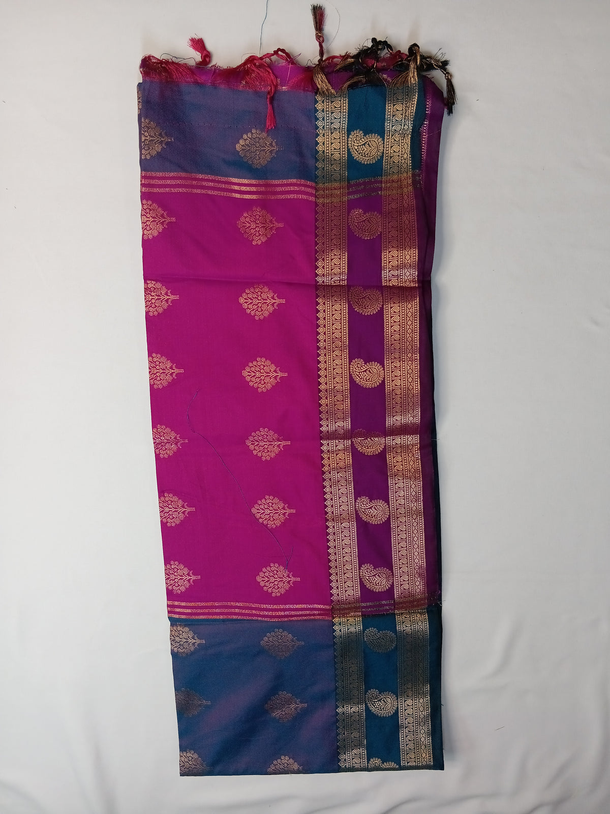 Royal Blue Purva Silk Saree with Mango Border