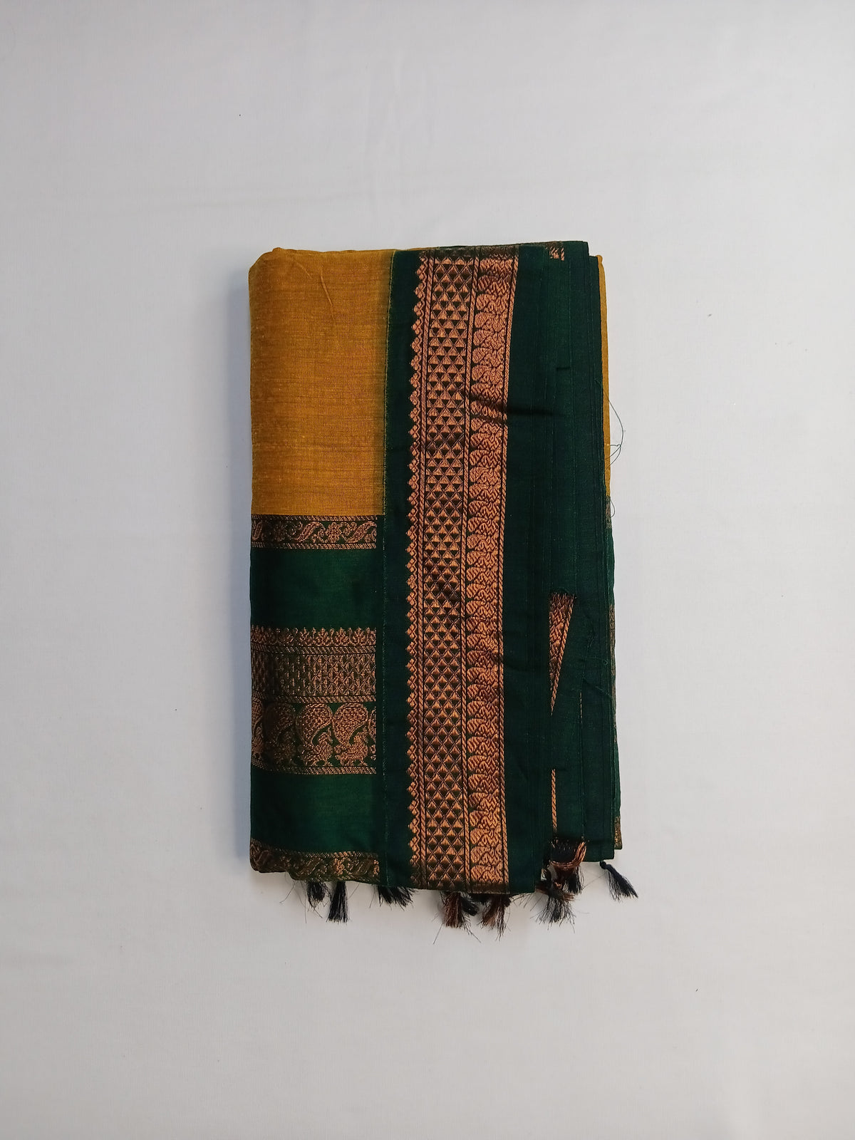 Mustard Yellow Gadwal Plain Saree and Rich Pallu