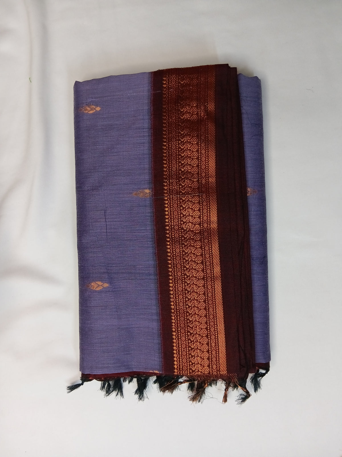 Lavender Gadwal Saree with Butta Design and Rich Pallu
